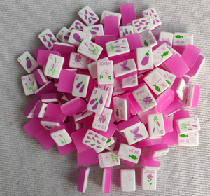 Tuiles de Mahjong américaines en acrylique, motif Gélatine Aubergine Violette, Photos réelles, En stock, Pour réunions de famille, Cadeau, Fête - Product Image 1