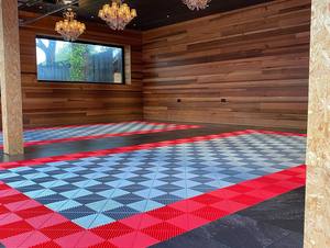 Modern Design PP Plastic Interlocking Garage <strong>Floor</strong> 18mm Thick <strong>Click</strong> and Adhesive Installation PVC <strong>Vinyl</strong> for Workshop Use - Product Image 4