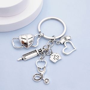 Llaveros al por mayor de aleación con diseño de jeringa y estetoscopio para hospitales, médicos, enfermeras y personal sanitario - Product Image 6