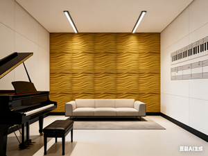 แผ่นผนังเสียง 3 มิติ USONG รุ่น E0 ROHS โพ<span class=keywords><strong>ล</strong></span>ีเอสเตอร์ <span class=keywords><strong>ล</strong></span>ายคลื่น 3 มิติ สำหรับตกแต่งสำนักงาน ห้องประชุม - Product Image 2