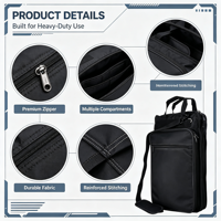 Sac de rangement portable pour baguettes de batterie BSCI avec bandoulière, étui pour accessoires d'instruments de musique pour batteur