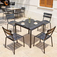 Chaise de salle à manger extérieure empilable pour restaurant, café, commerce, avec structure en aluminium, chaise de bistrot pour jardin, terrasse, parc