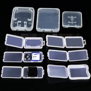 Plastic Clear Transparent SD Memory Card Case Holder CF XQD Nano SIM TF Memory Card Jewelry Container Storage Boxes