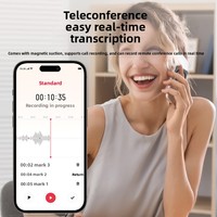 Grabadora de Voz Magnética con IA para Oficina, Reuniones y Negocios, Grabación en Tiempo Real en Varios Idiomas