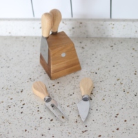 Couteau à fromage avec manche en bois, 4 pièces, cuisine multifonctionnel, couteau à beurre et fromage