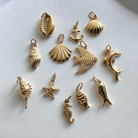 Breloques en acier inoxydable EManco pour la fabrication de bijoux, thème animaux marins pour enfants : coquillages, queues de poissons, hippocampes japonicus