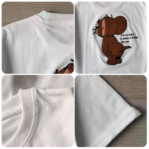 Nuova maglietta ricamata con cartoni animati <span class=keywords><strong>di</strong></span> <span class=keywords><strong>Tom</strong></span> <span class=keywords><strong>e</strong></span> <span class=keywords><strong>Jerry</strong></span>, vestibilità ampia, casual, per tutti i giorni - Product Image 4