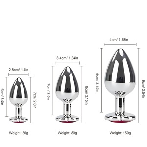 3 pz/set S M L in metallo anale <span class=keywords><strong>Plug</strong></span> anale in acciaio inox Fetish adulti giocattoli del <span class=keywords><strong>sesso</strong></span> anale cuore di cristallo gioielli anale <span class=keywords><strong>Plug</strong></span> anale per gli uomini donna - Product Image 5