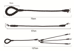 Laisse de chien pivotante en nylon 360 personnalisée en gros multifonctionnelle trois en un avec motif rayé et décoration de ruban - Product Image 5