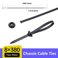 Attaches de câbles de châssis 7,6*380mm avec bouton à tête ronde X132 Deux pièces BT130LDP/132-00028/132-00039/150-38595/132-37510/150-47595