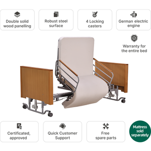 Роскошная электрическая вращающаяся кровать для ухода за пожилыми людьми, медицинская кровать для домов престарелых, вращающаяся кровать для помощи при подъеме, для больниц и домашнего ухода - Product Image 4