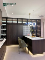 ARET Meuble de présentation de vin moderne sur mesure, étagères en verre, éclairage LED, comptoir de bar, mobilier de luxe pour la maison, garantie de 5 ans