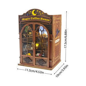 Hamaileon Décoration d'étagère personnalisée avec logo, Coin lecture Magique Café, Maison miniature en bois 3D avec LED chaude, style <span class=keywords><strong>Harry</strong></span> Potter - Product Image 2