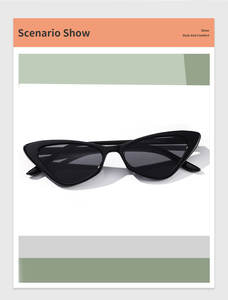 รับทำโลโก้ตามสั่ง ขายส่ง แว่นกันแดดแฟชั่นใหม่สำหรับผู้หญิง ทรงสามเหลี่ยม แคทอาย แว่นตาผู้หญิง ป้องกันรังสียูวี 400 - Product Image 3