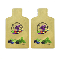 Emballage personnalisé en sachet de boisson énergétique liquide exotique, gel, en forme de bouteille, découpé à la forme, en mylar