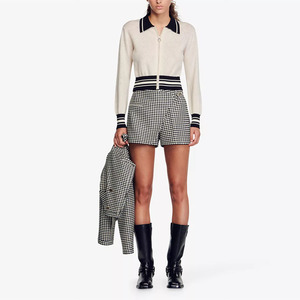 Maglione <span class=keywords><strong>Elegante</strong></span> da Donna in <span class=keywords><strong>Maglia</strong></span> con Collo a Polo, Zip e Maniche Lunghe, Personalizzabile per Primavera/Estate - Product Image 5