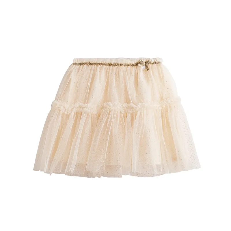 Кружевная Тюлевая юбка для вечеринки, повседневная одежда, мини-юбка с блестками для маленьких девочек