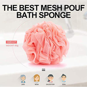 Top di Vendita Su Ordinazione Del Corpo Scrubber Esfoliante La Pelle <span class=keywords><strong>Shower</strong></span> Spugna Da Bagno per Gli Uomini e Le Donne Schiuma Ricca Doccia Pouf Maglia - Product Image 2
