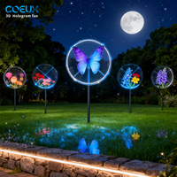 Ventilateur holographique 3D avec couvercle en acrylique, solution de boîte lumineuse publicitaire murale extérieure pour centre commercial et magasin de détail