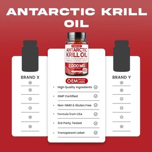 Suplemento de Aceite de Krill Antártico OEM, Cápsulas Blandas de Aceite de Krill Omega 3 con EPA, DHA, Astaxantina y Fosfolípidos, Apoya la Salud del Corazón, el Cerebro y las Articulaciones - Product Image 3