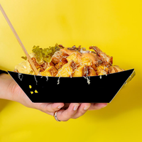 Envases Biodegradables para Comida Rápida, Caja para Llevar, Caja para Hamburguesas, Caja para Alitas de Pollo con Salsa