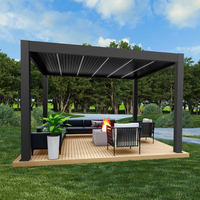 Pergola en aluminium imperméable à toit à lames, MDF rétractable, moderne, pour cour, extérieur, écologique, taille personnalisée, toutes saisons