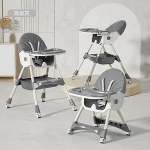 Modern 3 in 1 Baby High Chair Foldable <b>Plastic</b> PP Swing Dining Chair <b>Folding</b> Children's Feeding High Chair for Bedroom Hotel Use - Product Image 4