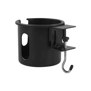 Desktop Cup Holder Black Plastic <b>Clip</b> Mount Suspension <b>Water</b> <b>Bottle</b> Holder <b>For</b> Office Desk Storage Rack - Product Image 1