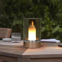 Lampu Meja Samping Tempat Tidur Kaca LED Quantum Sensor Sentuh Isi Ulang Cahaya Hangat 3000K Modern Portabel Dapat Diredupkan Tipe-C 5V Emas