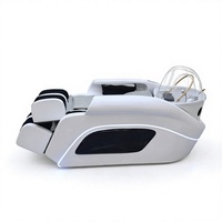 Fauteuil de massage multifonctionnel moderne en cuir PU pour salon de coiffure et spa, avec bac en céramique et repose-pieds réglable pour salle de bain