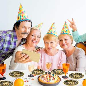 Plato de papel desechable redondo aprobado por la FDA para 70 cumpleaños, lámina de 9 pulgadas, tablero blanco de 350gsm, suministros para fiestas - Product Image 5