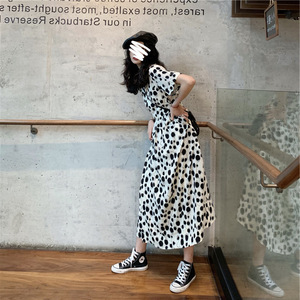 Summer <strong>Dress</strong> Women Korean Style Fashion Short <strong>Sleeve</strong> Vintage <strong>Chiffon</strong> Casual Dot Long <strong>Midi</strong> <strong>Dresses</strong> for Women - Product Image 5