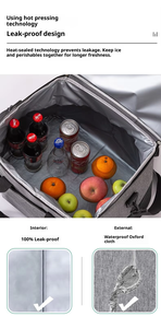 Sac isotherme grande capacité 19-36L, étanche, boîte à lunch thermique portable, pique-nique, camping, extérieur, feuille d'aluminium - Product Image 6