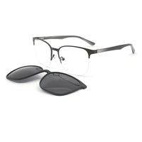 HIGO 2026 Nouvelles montures optiques en acier inoxydable à clipser, montures métalliques, lunettes de soleil polarisées, forme carrée