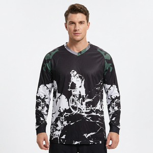 Men's Full Sleeve Cycling Jersey Sublimation Print Quick Dry Polyester <b>Mountain</b> <b>Bike</b> <b>Shirt</b> All Seasons Adult Sport Top - Product Image 1