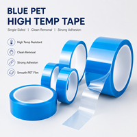 Ruban adhésif PET bleu haute température 0,06 mm 50 m, film polyester adhésif silicone pour la protection des circuits imprimés par sublimation