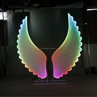 Aile d'ange personnalisée cadre métallique néon lumière archange aile fond décoration de fête de mariage