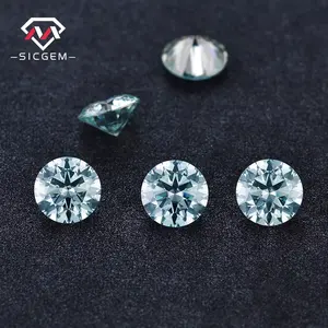 SICGEM蓝绿色Moissanite 6.5毫米合成宝石珠宝制作批发价格包括戒指散石