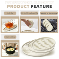 Meilleures ventes : Ensemble de dessous de plat et de protection de table en silicone, isolant thermique, anti-brûlure, antidérapant, pour la maison