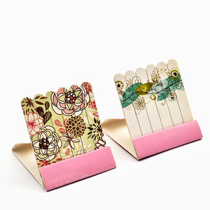 Wholesale Customized Hat Box Printed Colorful Wood 6pcs Double Side Matchbook Matchbox Paper Emery board mini nail file