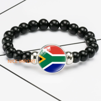 Bracelet perlé élastique noir drapeau du Sénégal, accessoire patriotique tendance pour hommes et femmes, best-seller