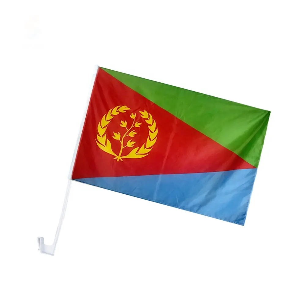 Groothandel 100% Polyester Winddicht 30*45Cm 12*18 Inch Eritrean Autoruit Vlag Banner Voor Auto