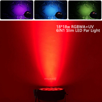 Muxxdj Slim Flat Par 18x18w RGBWA + UV 6IN1 Aluminium DMX LED Par light Par Can Stage Dj Light