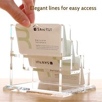 Support de rangement et présentoir de cartes de visite en acrylique transparent, portable, moderne et lavable, pour bureau, certifié BSCI