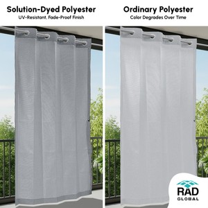 Rideaux d'extérieur imperméables gris argenté de qualité supérieure avec une élégance minimaliste moderne pour des espaces extérieurs élégants - Product Image 2
