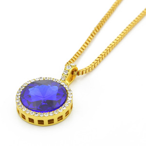 Collar de hombre moderno con colgante redondo estilo hip hop, exagerado y con personalidad. - Product Image 2