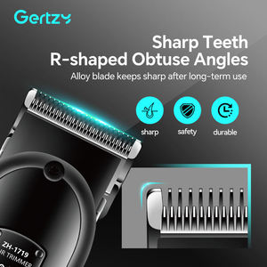 เครื่องตัดผมชายแบบมืออาชีพ ใบมีดสแตนเลส แบตเตอรี่ Li-Ion ใช้ในบ้าน/โรงแรม ภาษาอังกฤษ - Product Image 4