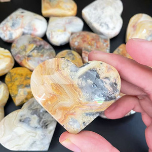 Vendita all'Ingrosso di Cristalli Naturali di Alta Qualità, Pietra Curativa Agata Pazza a Forma di Cuore per Decorazione - Product Image 3