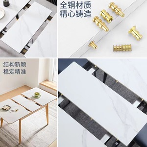 Ensemble en laiton pour table à manger, chaise en bambou - Bouchon pour pieds de table et goupilles de positionnement - Robuste et durable, moderne, simple, installation facile - Product Image 4