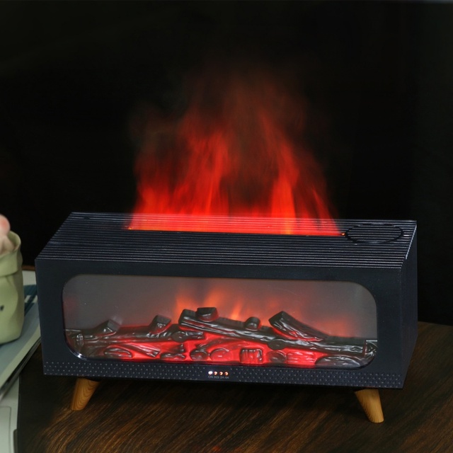 OEM Portable 150ml USB Aromatherapy Humidifier Simulated Bonfire Flame Fireplace Aroma Diffuser for Household 1-Year